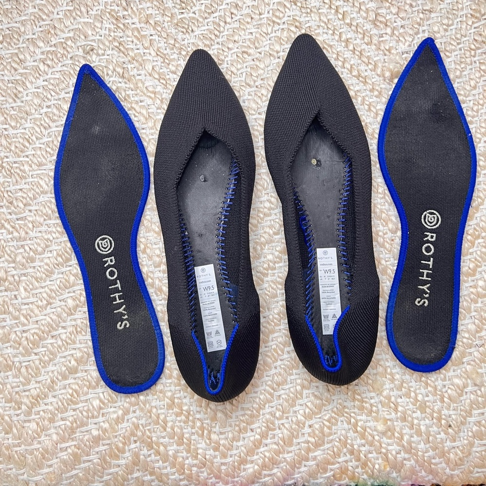 Rothy's | The Point "Black Solid" Flat | Size 9.5 - image 6